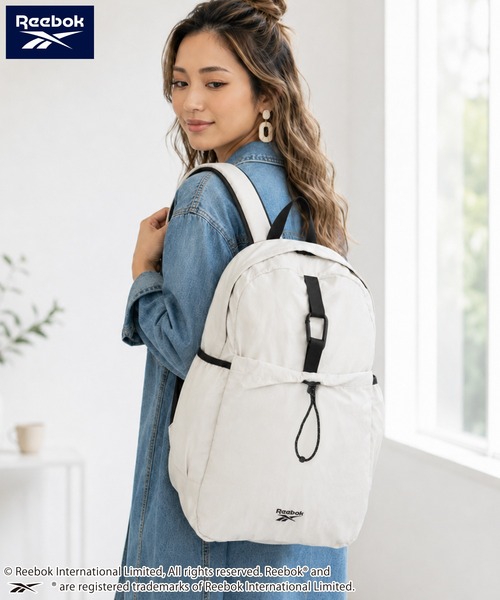 Reebok(リーボック)の「【Reebok リーボック】ナイロンライトデイパック リュック カラビナ付き Dカン付き ドローコード(バックパック/リュック・メンズ・クリーム/ストーン・FREE)」の1枚目の写真