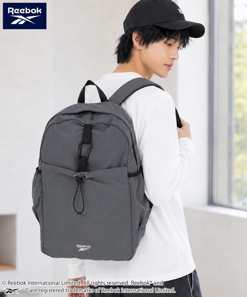 Reebok(リーボック)の「【Reebok リーボック】ナイロンライトデイパック リュック カラビナ付き Dカン付き ドローコード(バックパック/リュック・メンズ・クリーム/ストーン・FREE)」の2枚目の写真