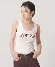 <ER>RICH グラフィック リブ タンクトップ
