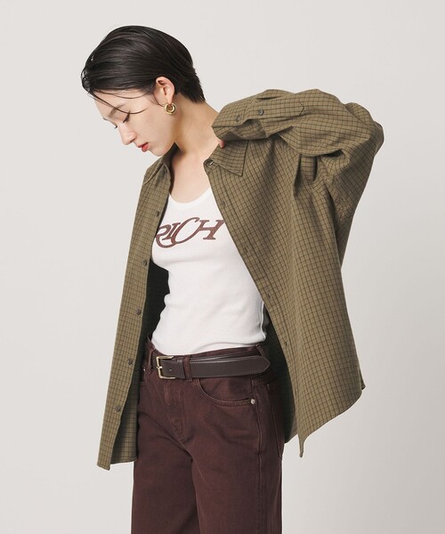 ER(イーアール)の「<ER>RICH グラフィック リブ タンクトップ(Tシャツ/カットソー・レディース・ホワイト・FREE)」の4枚目の写真