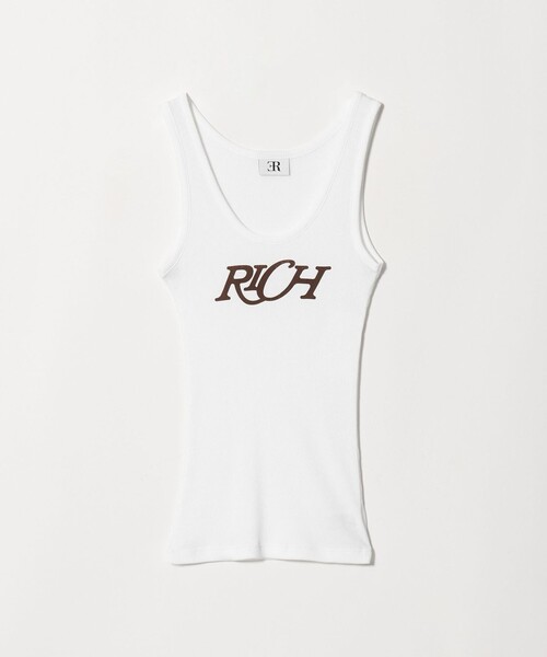 ER(イーアール)の「<ER>RICH グラフィック リブ タンクトップ(Tシャツ/カットソー・レディース・ホワイト・FREE)」の8枚目の写真