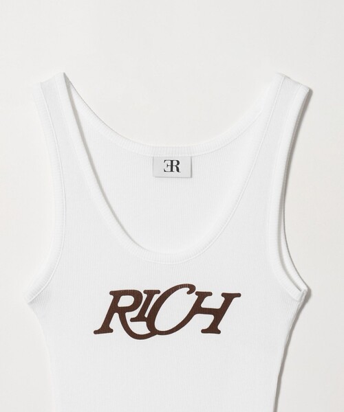 ER(イーアール)の「<ER>RICH グラフィック リブ タンクトップ(Tシャツ/カットソー・レディース・ホワイト・FREE)」の10枚目の写真