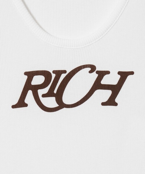 ER(イーアール)の「<ER>RICH グラフィック リブ タンクトップ(Tシャツ/カットソー・レディース・ホワイト・FREE)」の12枚目の写真