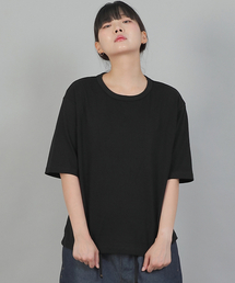 オーバーサイズ 16s コットン Rネック 半袖Tシャツ OSR-8A09 ブラック