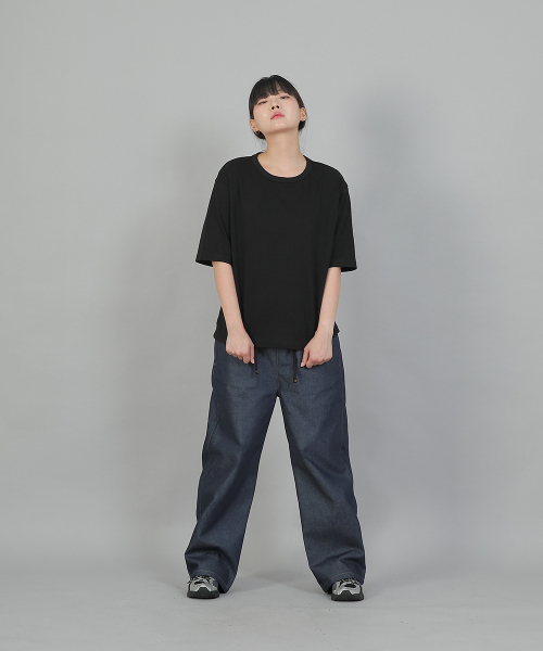 SAINTCREW（セントクルー）の「オーバーサイズ 16s コットン Rネック 半袖Tシャツ OSR-8A09 ブラック（Tシャツ/カットソー・レディース・その他・FREE）」の7枚目の写真