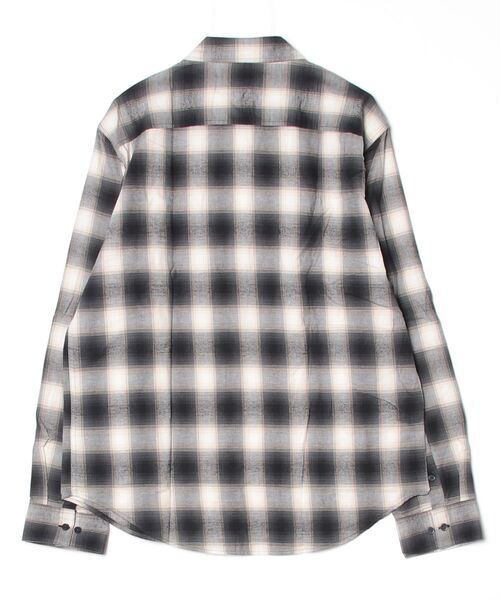 Calvin Klein（カルバン・クライン）の「シャツ - プレイドフランネルロングスリーブクラシックシャツ（シャツ/ブラウス・メンズ・ブラック/ネイビー・S/M/L/XL）」の9枚目の写真