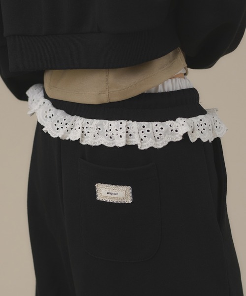 apres jour mignon(アプレジュールミニョン)の「【SETUP着用可能】レース付きスウェットパンツ(スウェットパンツ・レディース・杢グレー/ブラック/ブラウン系その他・MEDIUM/LARGE/SMALL)」の16枚目の写真