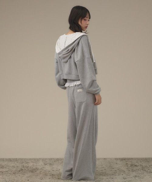 apres jour mignon(アプレジュールミニョン)の「【SETUP着用可能】レース付きスウェットパンツ(スウェットパンツ・レディース・杢グレー/ブラック/ブラウン系その他・MEDIUM/LARGE/SMALL)」の6枚目の写真