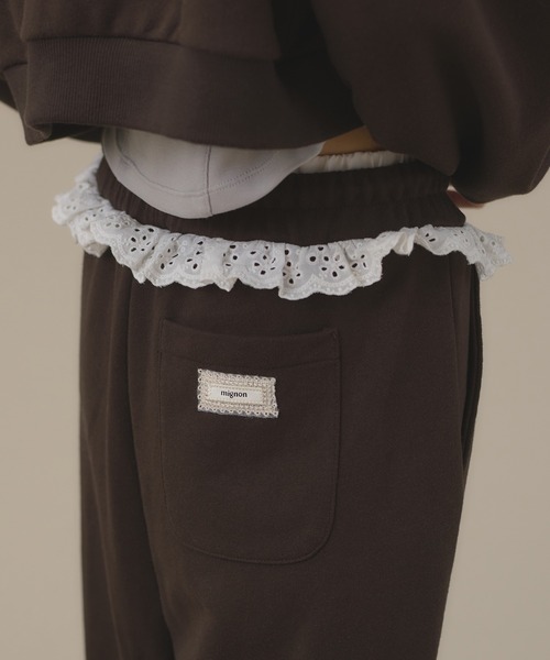 apres jour mignon(アプレジュールミニョン)の「【SETUP着用可能】レース付きスウェットパンツ(スウェットパンツ・レディース・杢グレー/ブラック/ブラウン系その他・MEDIUM/LARGE/SMALL)」の8枚目の写真
