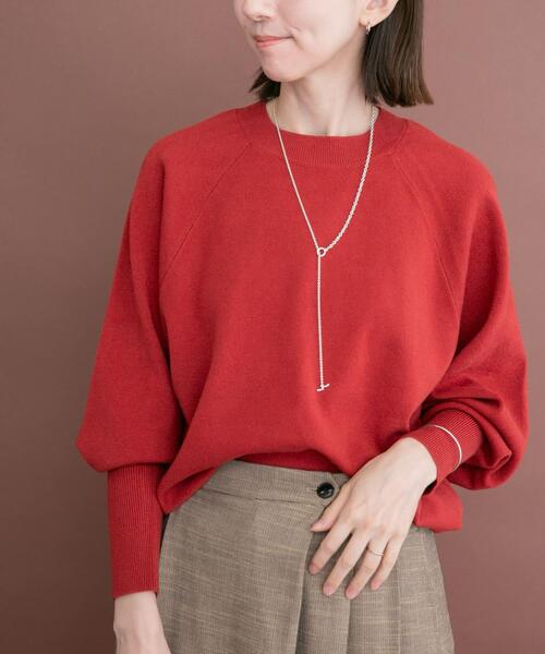 ITEMS URBANRESEARCH（アイテムズ アーバンリサーチ）の「ソフトタッチラグランニット（ニット/セーター・レディース・ブラウン/レッド/ネイビー/ベージュ・FREE）」の4枚目の写真