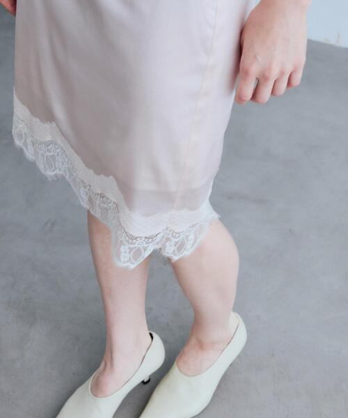 CODE A(コードエー)の「UKI UKI*CODE A|satin lace skirt(スカート・レディース・ピンク/オフホワイト・36/34)」の7枚目の写真