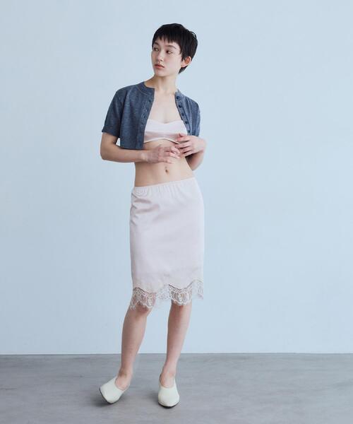 CODE A(コードエー)の「UKI UKI*CODE A|satin lace skirt(スカート・レディース・ピンク/オフホワイト・36/34)」の8枚目の写真