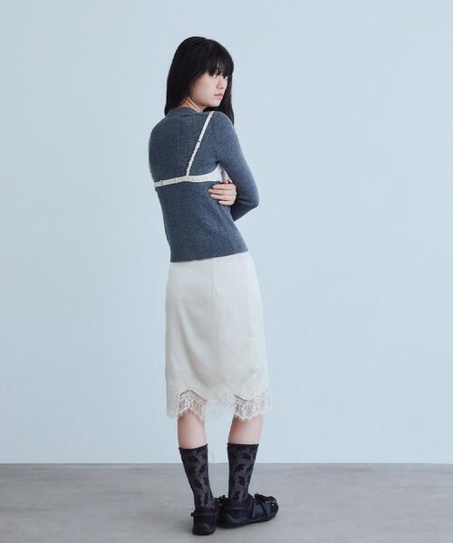 CODE A(コードエー)の「UKI UKI*CODE A|satin lace skirt(スカート・レディース・ピンク/オフホワイト・36/34)」の17枚目の写真