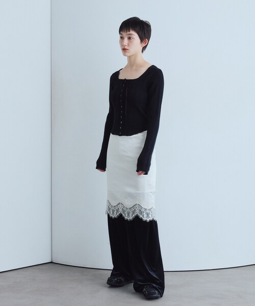 CODE A(コードエー)の「UKI UKI*CODE A|satin lace skirt(スカート・レディース・ピンク/オフホワイト・36/34)」の19枚目の写真