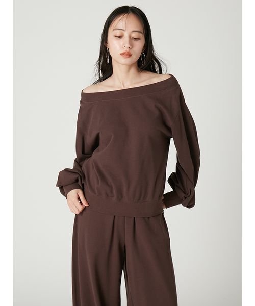 FRAY I.D(フレイアイディー)の「2wayレーストリムオフショルスウェット(Tシャツ/カットソー・レディース・アイボリー/ブラウン/グレー・F)」の17枚目の写真