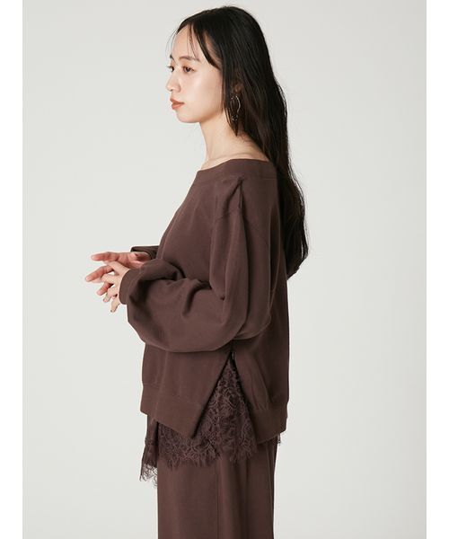 FRAY I.D(フレイアイディー)の「2wayレーストリムオフショルスウェット(Tシャツ/カットソー・レディース・アイボリー/ブラウン/グレー・F)」の11枚目の写真