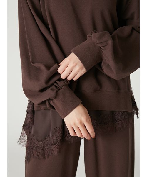 FRAY I.D(フレイアイディー)の「2wayレーストリムオフショルスウェット(Tシャツ/カットソー・レディース・アイボリー/ブラウン/グレー・F)」の13枚目の写真