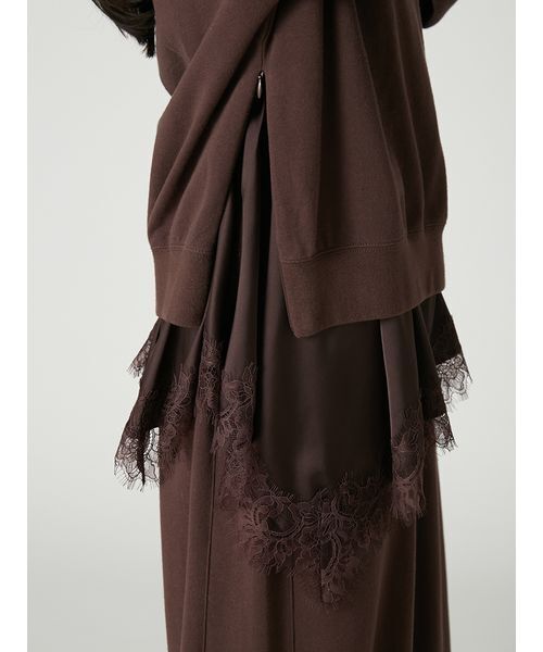 FRAY I.D(フレイアイディー)の「2wayレーストリムオフショルスウェット(Tシャツ/カットソー・レディース・アイボリー/ブラウン/グレー・F)」の14枚目の写真