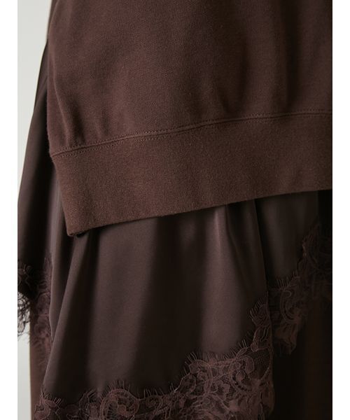 FRAY I.D(フレイアイディー)の「2wayレーストリムオフショルスウェット(Tシャツ/カットソー・レディース・アイボリー/ブラウン/グレー・F)」の16枚目の写真