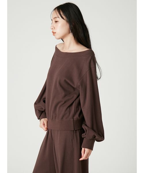 FRAY I.D(フレイアイディー)の「2wayレーストリムオフショルスウェット(Tシャツ/カットソー・レディース・アイボリー/ブラウン/グレー・F)」の7枚目の写真