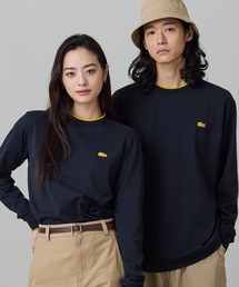 【オンライン限定】LACOSTE  オーバーサイズ 配色ラインリブ ロングスリーブTシャツ