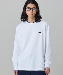 LACOSTE（ラコステ）の「【オンライン限定】LACOSTE  オーバーサイズ 配色ラインリブ ロングスリーブTシャツ（Tシャツ/カットソー）」