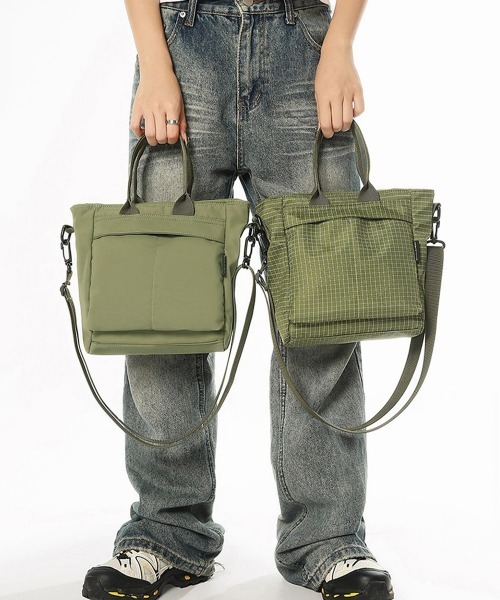 Miniministore(ミニミニストア)の「軽量ナイロンショルダーバッグ 2way鞄(ショルダーバッグ・レディース・グリーン系1/ブラック系2/ブラック系1/グリーン系2・FREE)」の5枚目の写真