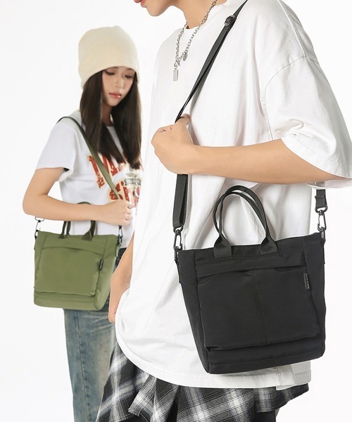 Miniministore(ミニミニストア)の「軽量ナイロンショルダーバッグ 2way鞄(ショルダーバッグ・レディース・グリーン系1/ブラック系2/ブラック系1/グリーン系2・FREE)」の11枚目の写真