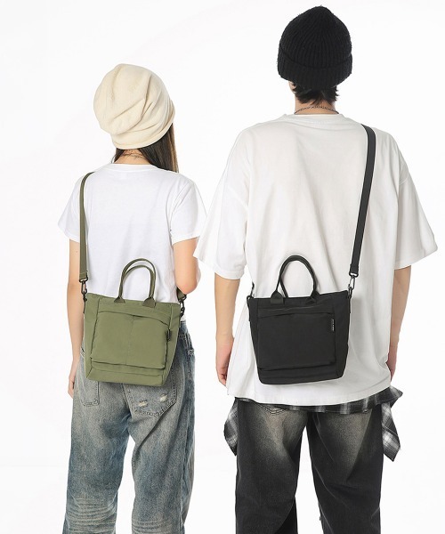 Miniministore(ミニミニストア)の「軽量ナイロンショルダーバッグ 2way鞄(ショルダーバッグ・レディース・グリーン系1/ブラック系2/ブラック系1/グリーン系2・FREE)」の12枚目の写真