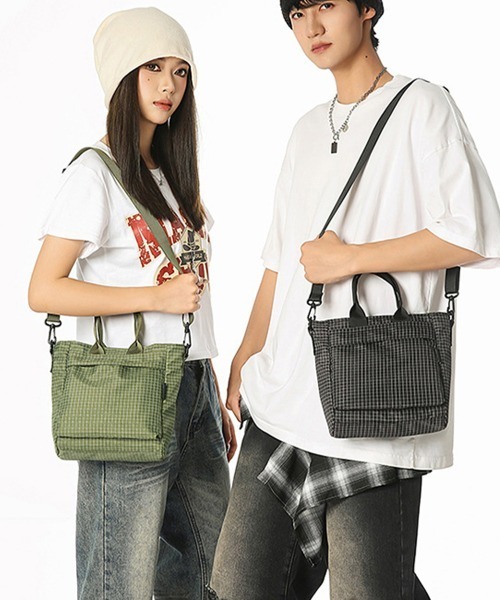 Miniministore(ミニミニストア)の「軽量ナイロンショルダーバッグ 2way鞄(ショルダーバッグ・レディース・グリーン系1/ブラック系2/ブラック系1/グリーン系2・FREE)」の14枚目の写真