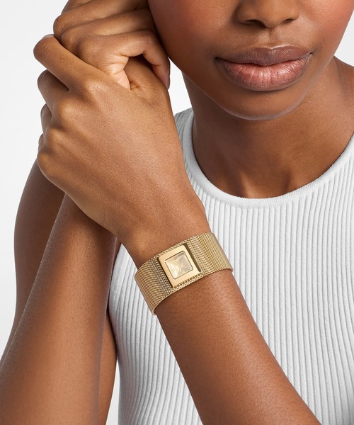 MICHAEL KORS(マイケルコース)の「PETITE GEORGIE ゴールドトーン メッシュ ウォッチ(アナログ腕時計・レディース・ゴールド・FREE)」の2枚目の写真
