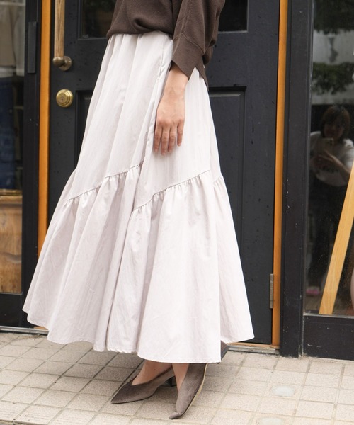 Ehre style（エーレスタイル）の「大人にちょうどいい甘さティアードスカート（スカート・レディース・ブラック/アイボリー・FREE）」の12枚目の写真