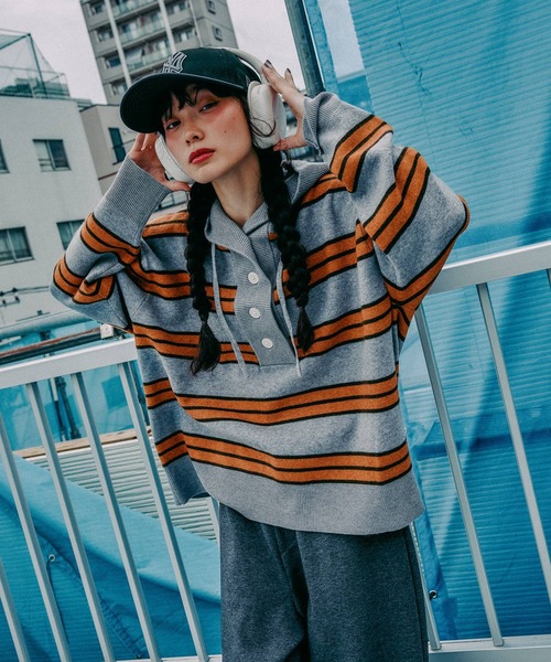 niko and...（ニコアンド）の「[MODE NORM CORE] 12Gニットフーディプルオーバー（ニット/セーター・レディース・ナチュラル/レッド/グレー・LARGE/MEDIUM）」の10枚目の写真