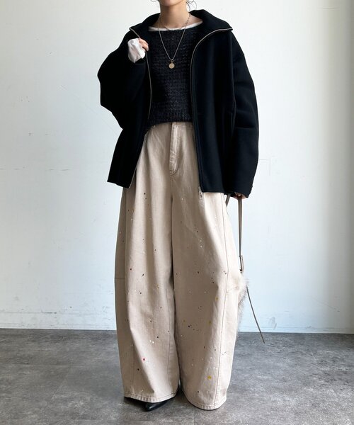 DouDou(ドゥドゥ)の「【WEB限定】ジップアップコート(その他アウター・レディース・キャメル/ブラック/ベージュ・FREE)」の6枚目の写真
