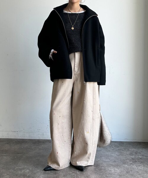 DouDou(ドゥドゥ)の「【WEB限定】ジップアップコート(その他アウター・レディース・キャメル/ブラック/ベージュ・FREE)」の7枚目の写真
