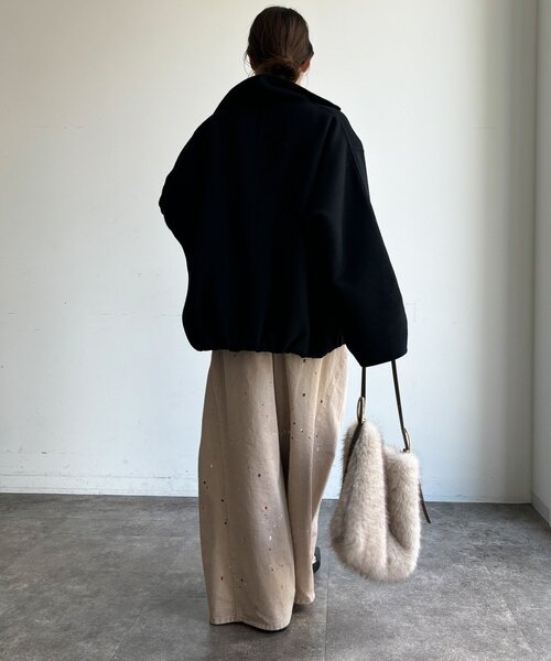 DouDou(ドゥドゥ)の「【WEB限定】ジップアップコート(その他アウター・レディース・キャメル/ブラック/ベージュ・FREE)」の8枚目の写真