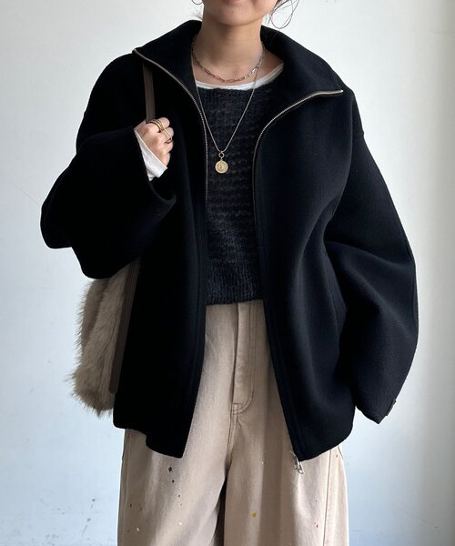 DouDou(ドゥドゥ)の「【WEB限定】ジップアップコート(その他アウター・レディース・キャメル/ブラック/ベージュ・FREE)」の10枚目の写真