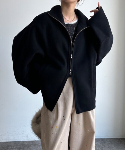 DouDou(ドゥドゥ)の「【WEB限定】ジップアップコート(その他アウター・レディース・キャメル/ブラック/ベージュ・FREE)」の11枚目の写真