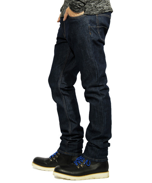 ８(eight)（エイト）の「テーパードスキニーパンツ  デニムジーンズ（デニムパンツ・メンズ・ネイビー/ベージュ/ブラック/ホワイト/ブルー/カーキ・MEDIUM/SMALL/X-LARGE/LARGE）」の11枚目の写真