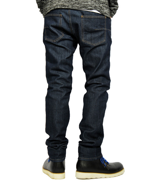 ８(eight)（エイト）の「テーパードスキニーパンツ  デニムジーンズ（デニムパンツ・メンズ・ネイビー/ベージュ/ブラック/ホワイト/ブルー/カーキ・MEDIUM/SMALL/X-LARGE/LARGE）」の10枚目の写真