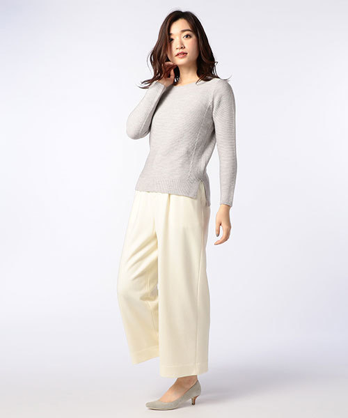 NOLLEY’S（ノーリーズ）の「【GINGER2月号/STORY2月号掲載】圧縮スムースワイドパンツ（その他パンツ・レディース・オフホワイト/ベージュ/ブラック・38/36/34）」の13枚目の写真