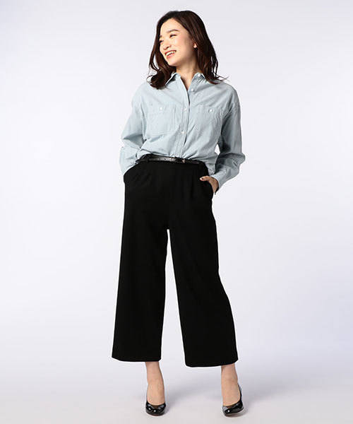 NOLLEY’S（ノーリーズ）の「【GINGER2月号/STORY2月号掲載】圧縮スムースワイドパンツ（その他パンツ・レディース・オフホワイト/ベージュ/ブラック・38/36/34）」の18枚目の写真