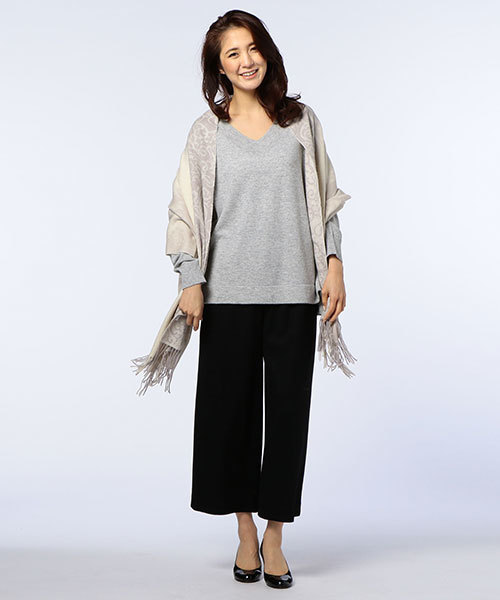 NOLLEY’S（ノーリーズ）の「【GINGER2月号/STORY2月号掲載】圧縮スムースワイドパンツ（その他パンツ・レディース・オフホワイト/ベージュ/ブラック・38/36/34）」の21枚目の写真