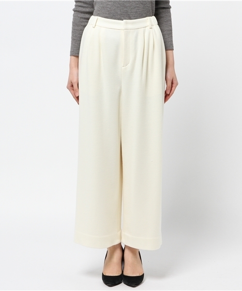 NOLLEY’S（ノーリーズ）の「【GINGER2月号/STORY2月号掲載】圧縮スムースワイドパンツ（その他パンツ・レディース・オフホワイト/ベージュ/ブラック・38/36/34）」の4枚目の写真