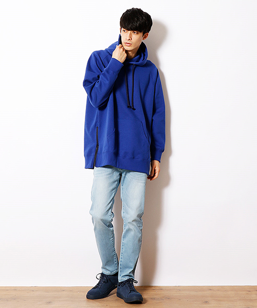 Purple&Yellow（パープルアンドイエロー）の「ダンボールニットビッグシルエットパーカ（パーカー・メンズ・グレー/ホワイト/ネイビー/ブルー・MEDIUM/SMALL）」の16枚目の写真