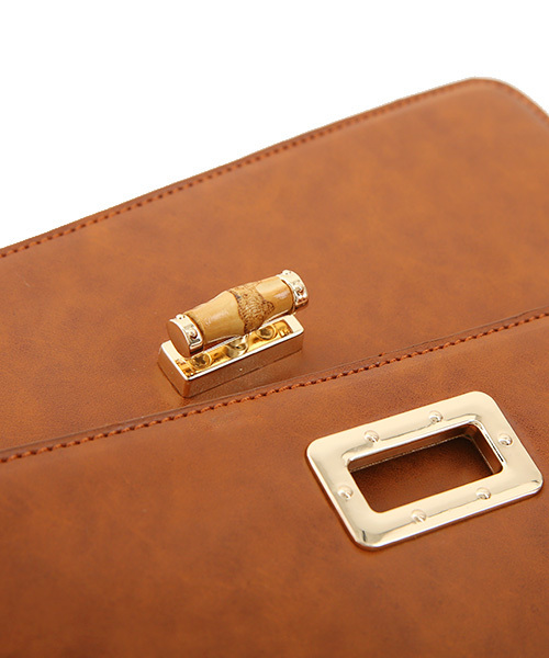 Luz Llena (philter)（ラズレナ　フィルター）の「バンブーバックル付きスクエアショルダーバッグ（ショルダーバッグ・レディース・キャメル/ブラウン/ブラック・ﾌﾘ-）」の14枚目の写真