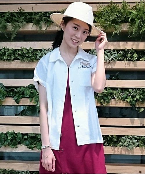 AVIREX(アヴィレックス)の「avirex/ アヴィレックス/ L S/S AIR PATROL EMB SHIRTS/ エアーパトロール 刺繍 シャツ(シャツ/ブラウス・レディース・ホワイト/ネイビー/イエロー・FREE)」の11枚目の写真