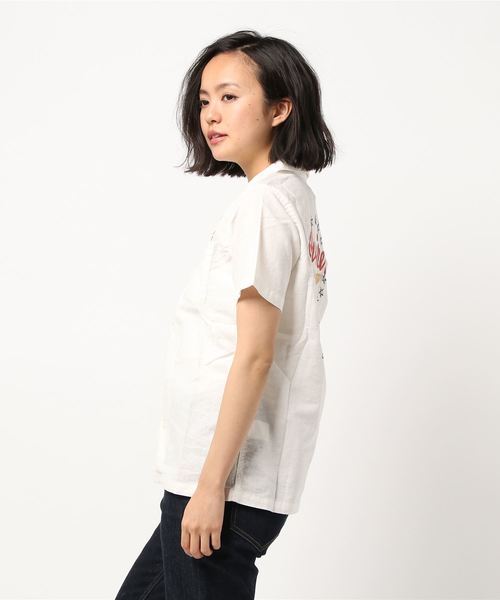 AVIREX(アヴィレックス)の「avirex/ アヴィレックス/ L S/S AIR PATROL EMB SHIRTS/ エアーパトロール 刺繍 シャツ(シャツ/ブラウス・レディース・ホワイト/ネイビー/イエロー・FREE)」の9枚目の写真