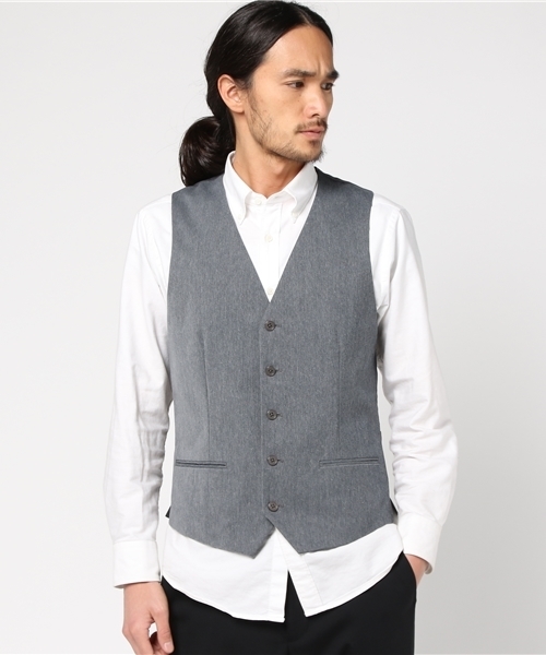 ABAHOUSE（アバハウス）の「【3ピース対応】トリコットメッシュパッカブルジレ（ベスト・メンズ・ダークネイビー/グレー・46/48）」の2枚目の写真