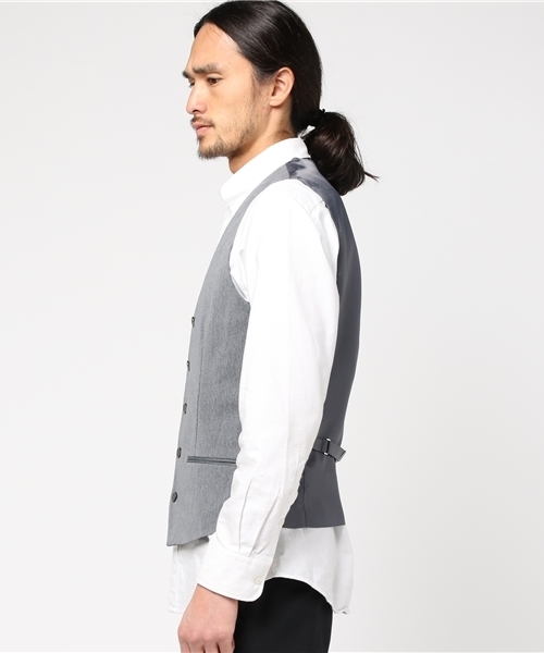 ABAHOUSE（アバハウス）の「【3ピース対応】トリコットメッシュパッカブルジレ（ベスト・メンズ・ダークネイビー/グレー・46/48）」の3枚目の写真